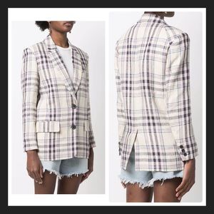 ISABEL MARANT ETOILE Plaid blazer "Ilindae" in ecru